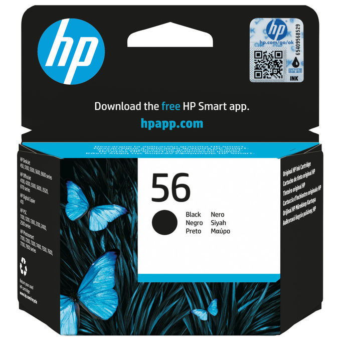 HP C6656AE Cartuccia inkjet originale inchiostro pigmentato 520 pagine 19 ml colore Nero