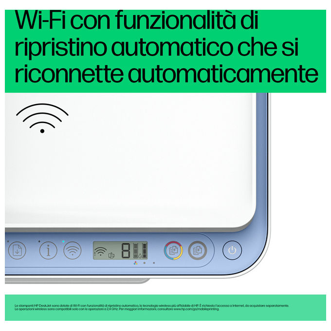 HP 60K29B DeskJet 4222e Stampante Multifunzione Inkjet A4 Stampa Copia Scansione WiFi ADF 35 fogli HP Instant Ink colore Blu
