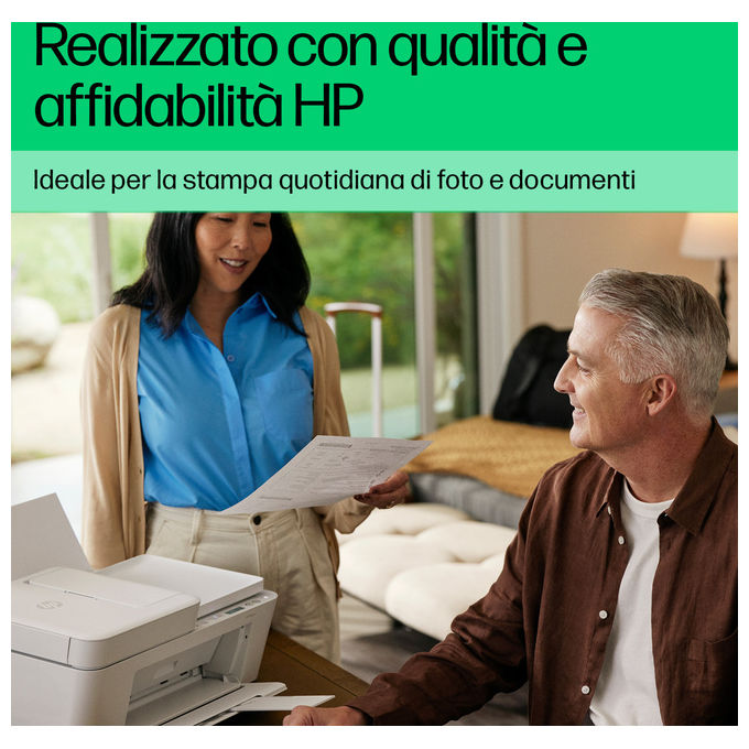 HP 60K29B DeskJet 4222e Stampante Multifunzione Inkjet A4 Stampa Copia Scansione WiFi ADF 35 fogli HP Instant Ink colore Blu