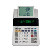 Sharp EL1501 Calcolatrice da Tavolo Scrivente Display LCD 12 cifre 5 righe 4 registri memoria calcolo tasse colore Bianco