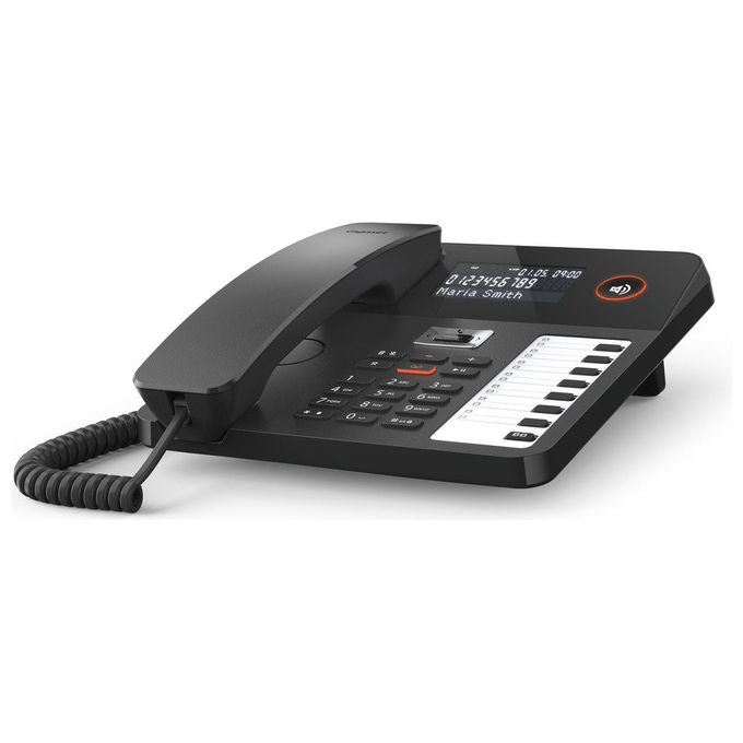 Gigaset DESK 800A Telefono DECT a filo con segreteria display LCD vivavoce rubrica 200 voci colore Nero