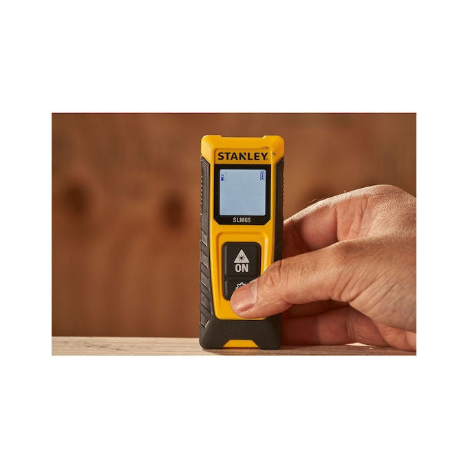 Stanley SLM65 Distanziometro Laser 20 m precisione 3 mm display LCD calcolo area volume colore Nero Giallo