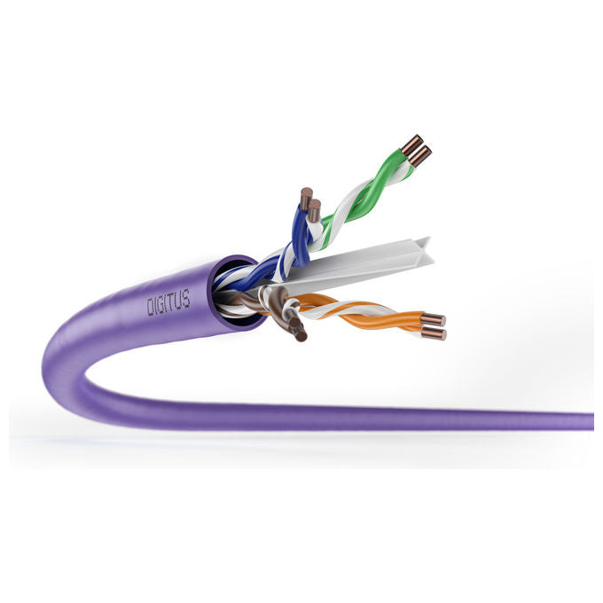 Digitus DK-1613-VH-1 Cavo di Rete Cat6 U-UTP Rame Solido AWG 23 LSZH 250 MHz 100 m colore Viola
