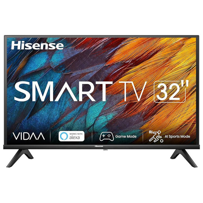 Hisense 32A4S Smart TV 32'' HD Ready LED VIDAA U9 HDR10 HLG Game Mode Wi-Fi AirPlay 2 DTS Virtual X colore Nero