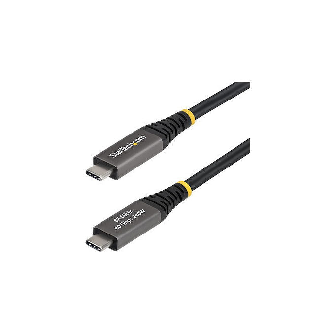 StarTech CC2M40GUSB4GEN3 Cavo USB4 Attivo USB-C 2m 40 Gbps 240W Power Delivery 8K 60Hz DisplayPort 2.1 Thunderbolt 4 colore Nero