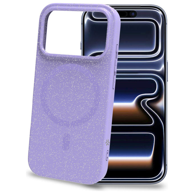 Celly COLMAGGLI1151VL Cover iPhone 17 Pro TPU MagSafe finitura glitterata colore Viola