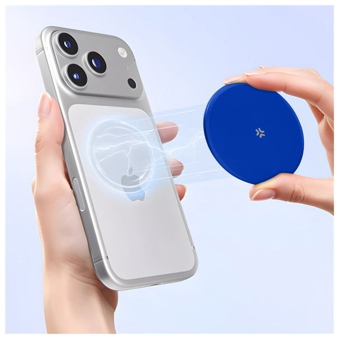Celly COLMAGMIRRORBL Offset Collection Specchio Magnetico con Stand Regolabile colore Blu