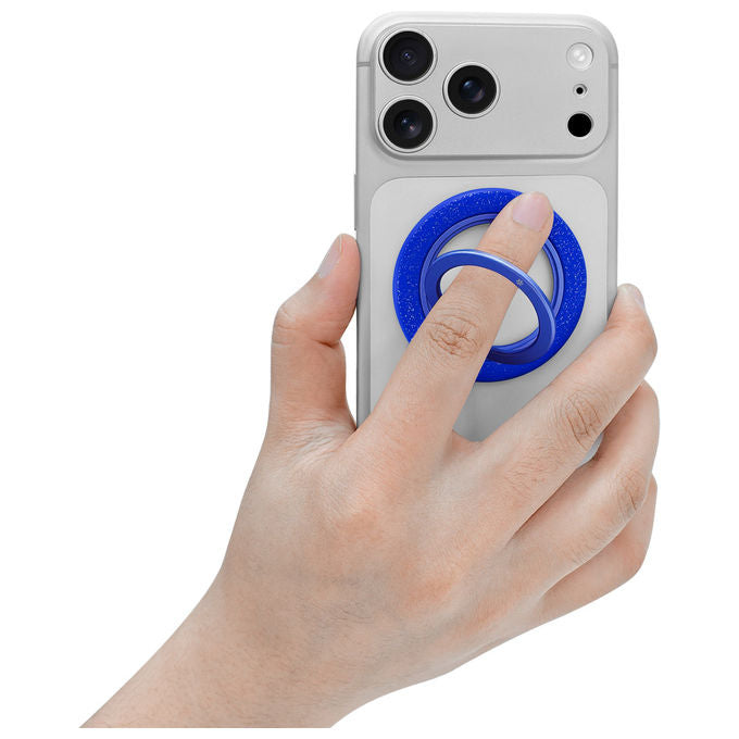 Celly COLMAGRINGBL Offset Collection Anello Magnetico Supporto Universale per Smartphone colore Blu