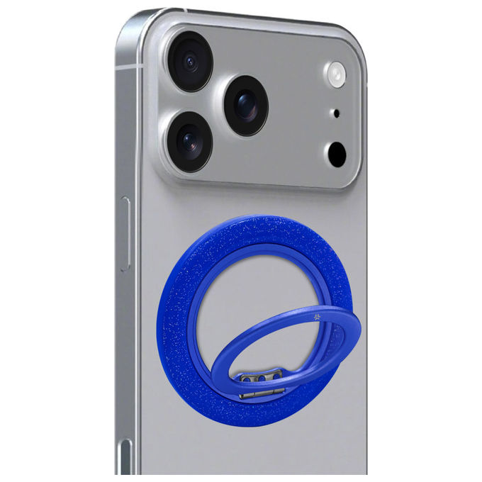 Celly COLMAGRINGBL Offset Collection Anello Magnetico Supporto Universale per Smartphone colore Blu