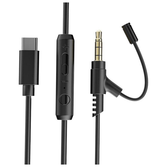 Empire Media EMSP.H15MIC Cuffie con Microfono USB Tipo-C Cablate Over-Ear Microfono Pieghevole Driver 40 mm Plug and Play colore Nero