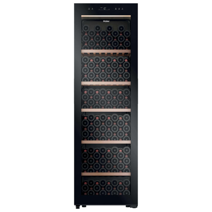 Haier HWS205GGEH1 Cantinetta Vino a Compressore 205 Bottiglie 372 L Classe G 37 dB Wi-Fi Ripiani Legno Protezione UV (192,5x59,7x59,4 cm) colore Nero