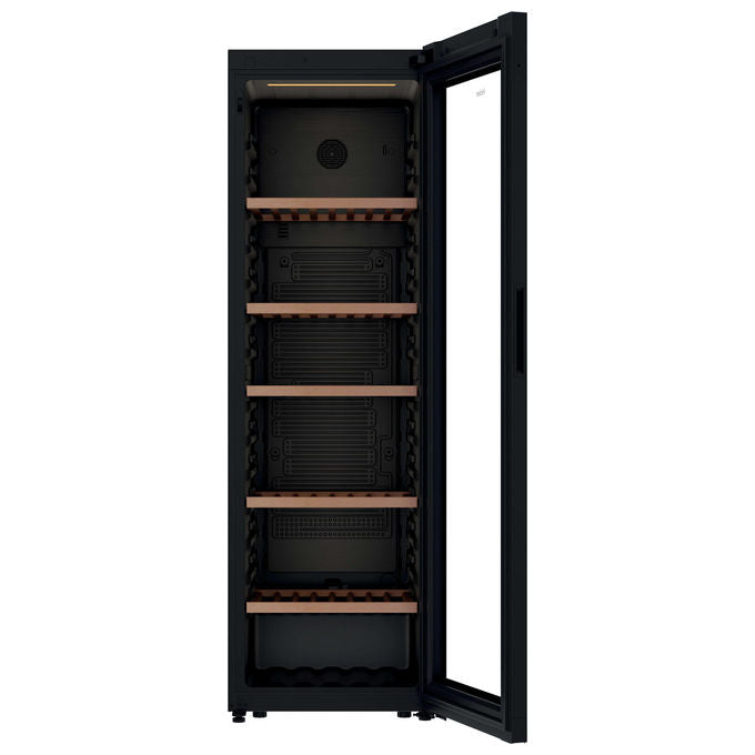 Haier HWS205GGEH1 Cantinetta Vino a Compressore 205 Bottiglie 372 L Classe G 37 dB Wi-Fi Ripiani Legno Protezione UV (192,5x59,7x59,4 cm) colore Nero