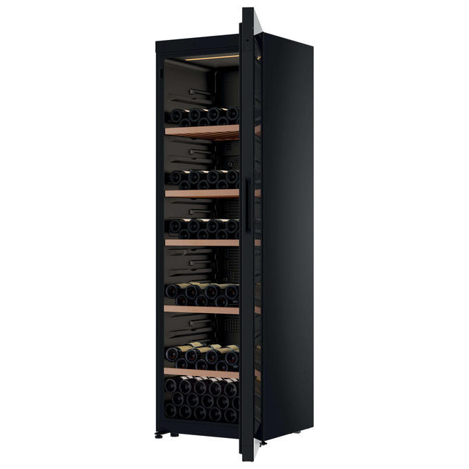 Haier HWS205GGEH1 Cantinetta Vino a Compressore 205 Bottiglie 372 L Classe G 37 dB Wi-Fi Ripiani Legno Protezione UV (192,5x59,7x59,4 cm) colore Nero