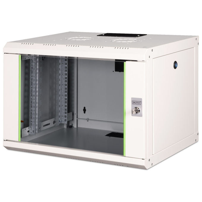 Digitus DN-19 07-U Unique Armadio Rack da Parete 7U 19'' 600x450 mm capacita' 100 Kg porta in vetro IP20 colore Grigio