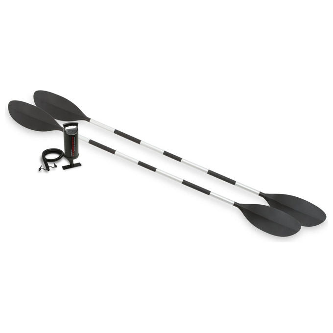 Intex 68307NP Explorer K2 Kayak gonfiabile 2 posti 312x91x51 cm 180 Kg 3 camere d'aria sedili gonfiabili pagaie e pompa incluse colore Giallo