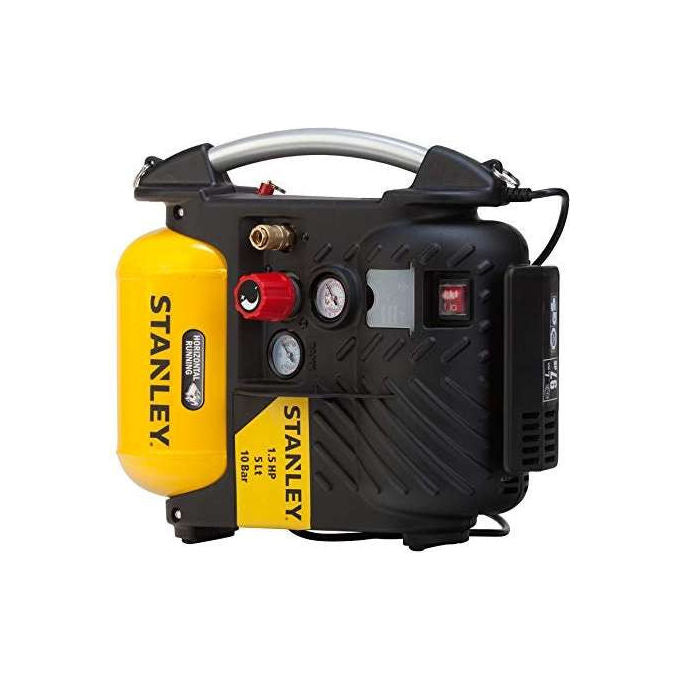 Stanley DN200-10-5 Airboss Compressore Portatile Oilless 5L 10 bar 180 l-min 1100W con Tracolla