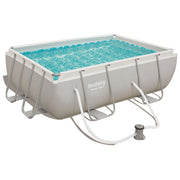 Bestway 56629 Power Steel Piscina Fuori Terra Rettangolare 282x196x84 cm 3662 L con Pompa Filtro a Cartuccia colore Grigio