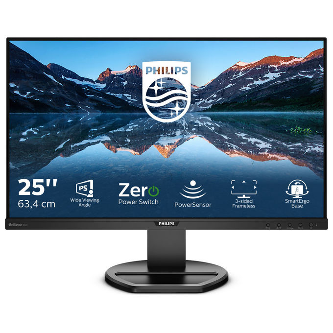 Philips 252B9-00 B-Line Monitor PC 25'' IPS 1920x1200 Full HD 5ms 300 cd-m² Hub USB 3.2 HDMI DisplayPort colore Nero