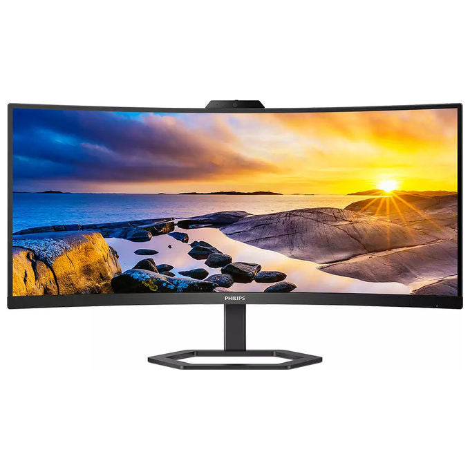 Philips 34E1C5600HE-00 Serie 5000 Monitor PC Curvo 34'' VA LED 3440x1440 100Hz Webcam 5MP USB-C 65W colore Nero