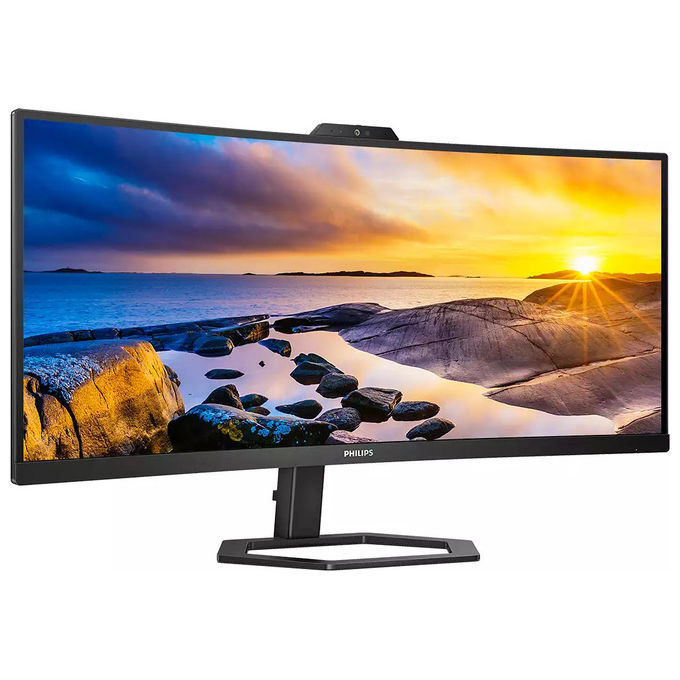 Philips 34E1C5600HE-00 Serie 5000 Monitor PC Curvo 34'' VA LED 3440x1440 100Hz Webcam 5MP USB-C 65W colore Nero