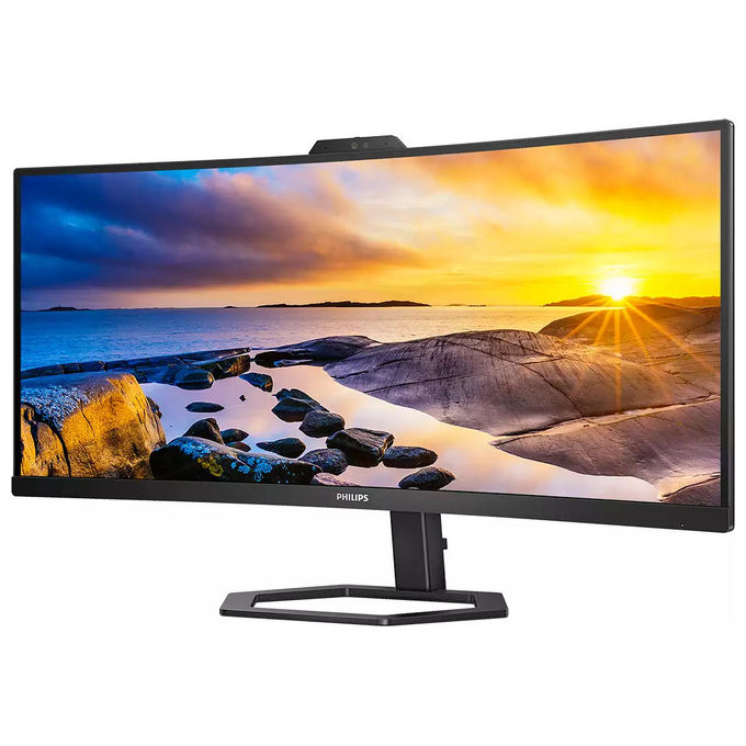 Philips 34E1C5600HE-00 Serie 5000 Monitor PC Curvo 34'' VA LED 3440x1440 100Hz Webcam 5MP USB-C 65W colore Nero
