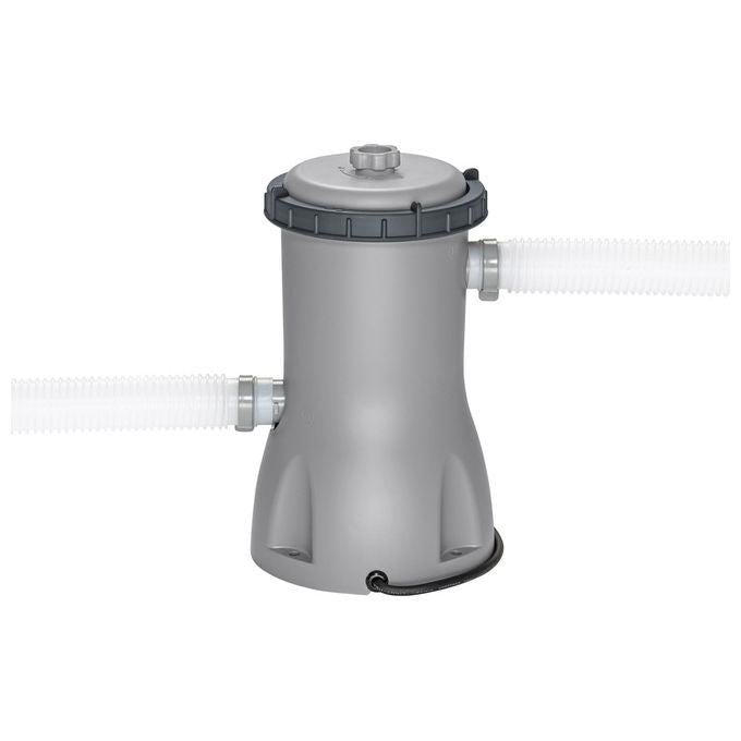 Bestway 56670 Power Steel Piscina Fuori Terra Rettangolare 488x244x122 cm 11532 L con Pompa Filtro Scaletta ChemConnect colore Grigio