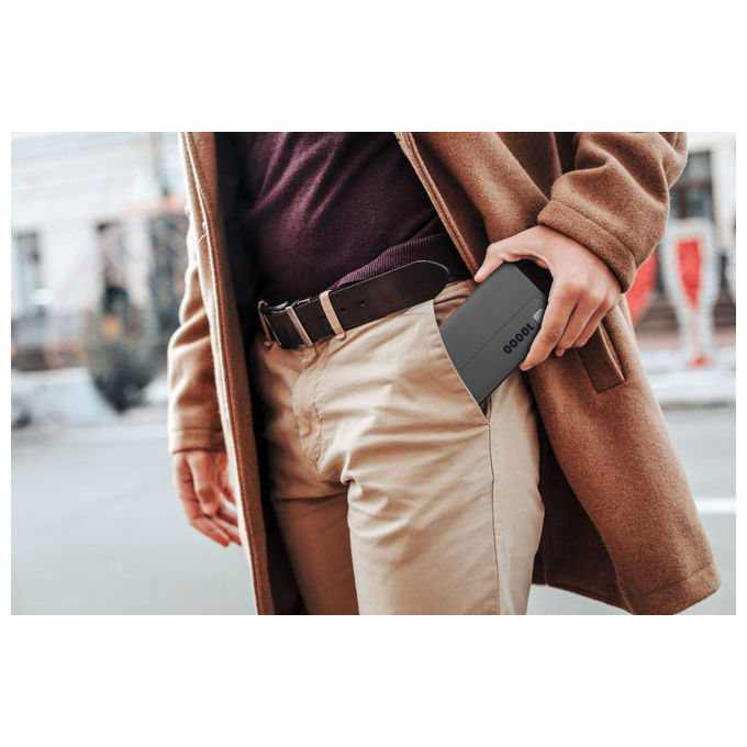 Cellularline PBDISPL01PD10000K Elite Power Bank 10000 mAh 20W Power Delivery Display LCD 3 porte colore Nero
