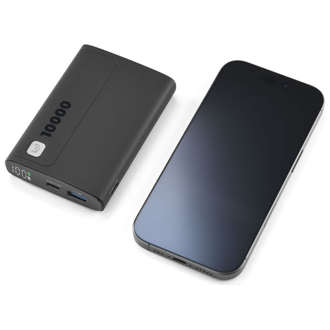 Cellularline PBDISPL01PD10000K Elite Power Bank 10000 mAh 20W Power Delivery Display LCD 3 porte colore Nero