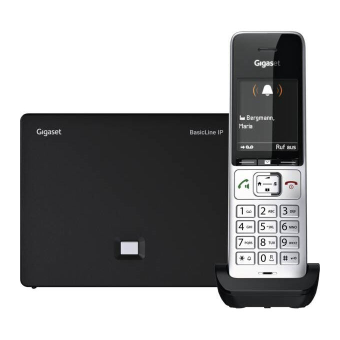 Gigaset S30852-H3219-R101 BasicLine IP COMFORT 500HX Telefono DECT VoIP Vivavoce Display TFT 2.2'' Rubrica 300 voci colore Nero Argento