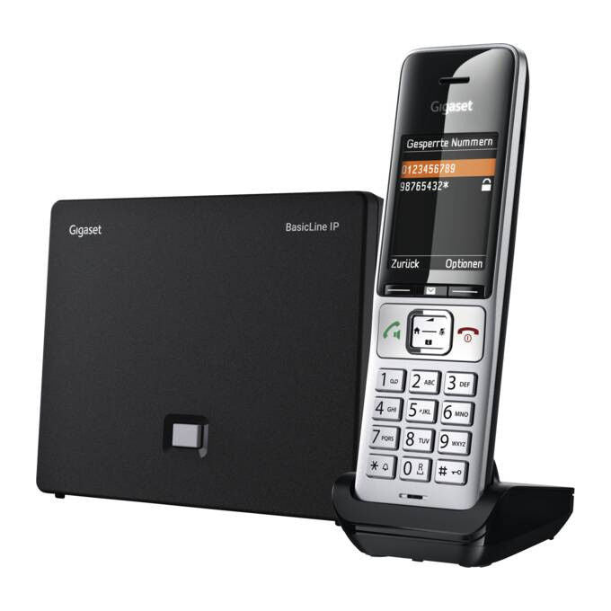 Gigaset S30852-H3219-R101 BasicLine IP COMFORT 500HX Telefono DECT VoIP Vivavoce Display TFT 2.2'' Rubrica 300 voci colore Nero Argento