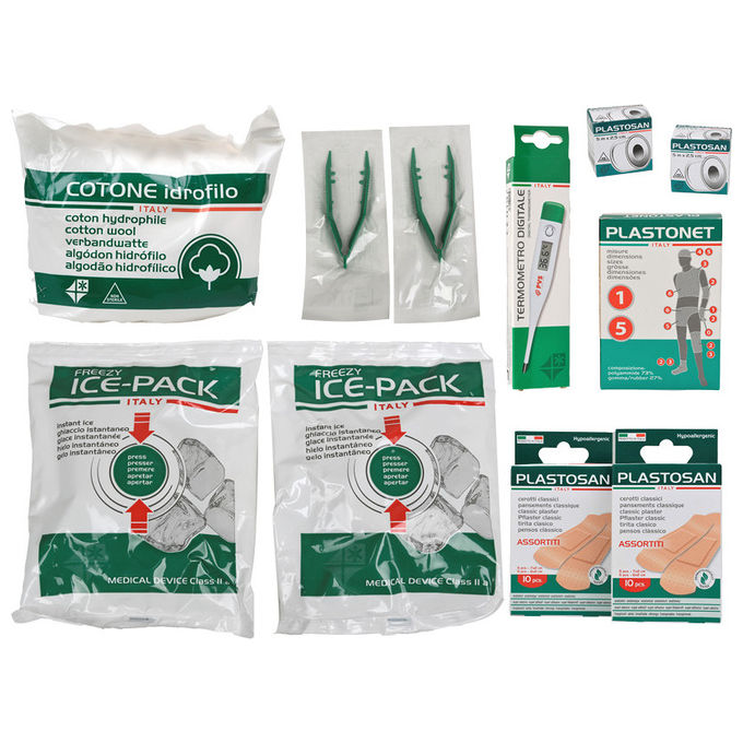 PVS PDM091 Kit Reintegro Pronto Soccorso Industriale DM388 3+ persone senza sfigmomanometro colore Verde