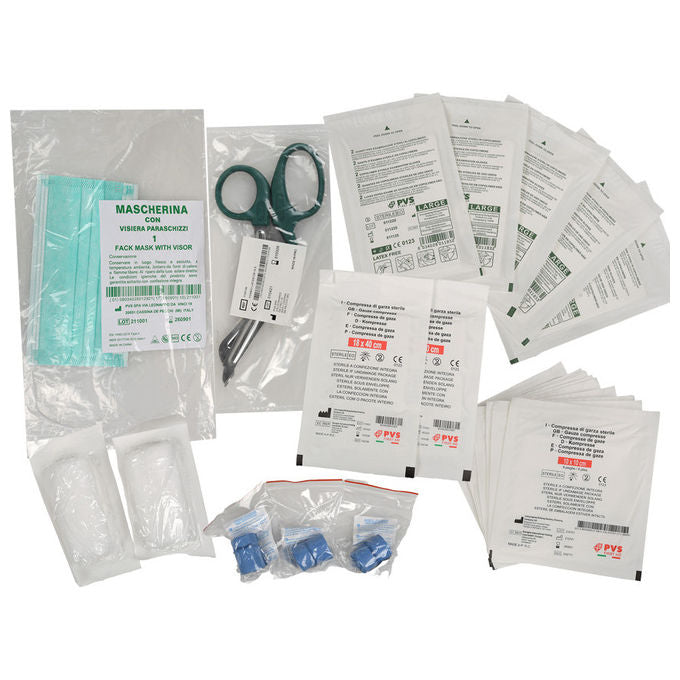 PVS PDM091 Kit Reintegro Pronto Soccorso Industriale DM388 3+ persone senza sfigmomanometro colore Verde