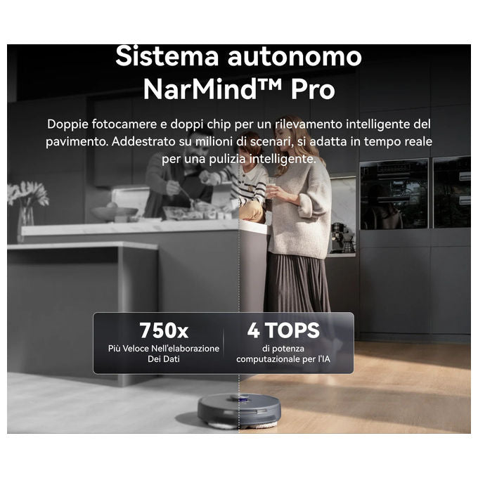 Narwal CP-ZD-A00116-00-00 Freo Z10 Ultra Robot aspirapolvere LiDAR 18000 Pa autonomia 210 min Wi-Fi mappatura 3D colore Dark Grey