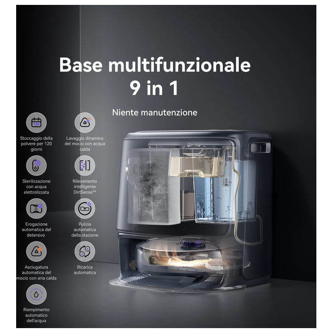 Narwal CP-ZD-A00116-00-00 Freo Z10 Ultra Robot aspirapolvere LiDAR 18000 Pa autonomia 210 min Wi-Fi mappatura 3D colore Dark Grey