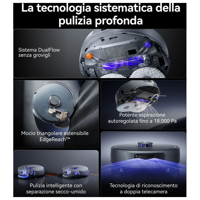 Narwal CP-ZD-A00116-00-00 Freo Z10 Ultra Robot aspirapolvere LiDAR 18000 Pa autonomia 210 min Wi-Fi mappatura 3D colore Dark Grey