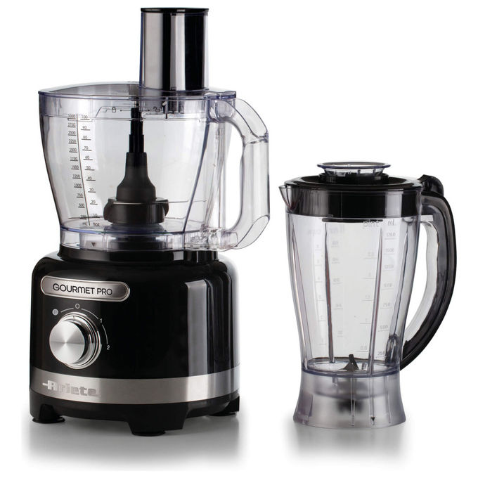 Ariete 1782 Gourmet Pro Moderna Robot da cucina 1000W Tritatutto 3L Frullatore 2L 2 velocita' Pulse lame acciaio inox colore Nero
