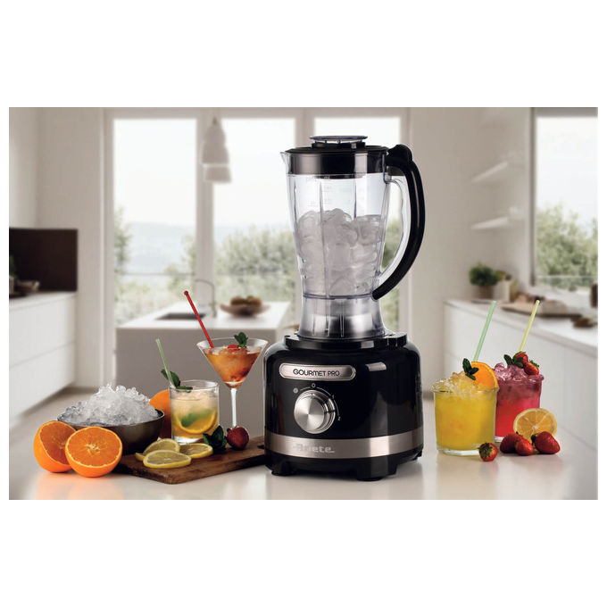 Ariete 1782 Gourmet Pro Moderna Robot da cucina 1000W Tritatutto 3L Frullatore 2L 2 velocita' Pulse lame acciaio inox colore Nero