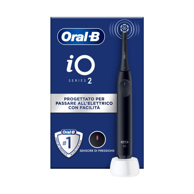 Oral-B IO 2 iO Spazzolino elettrico rotante 3 modalita' timer 2 min sensore di pressione colore Nero