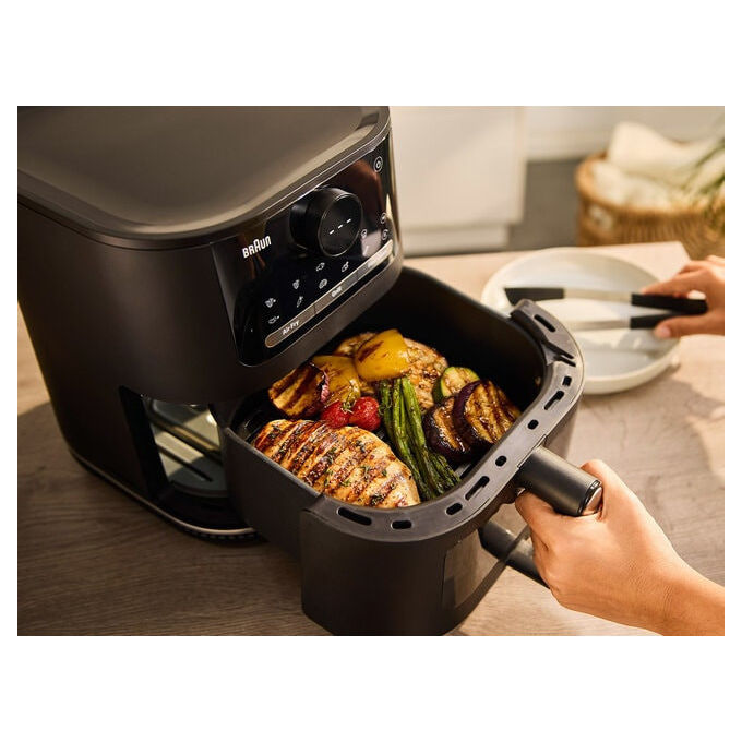 Braun HF5073 MultiFry 5 Friggitrice ad aria 6 L 2000 W 20 programmi Display Digitale colore Nero