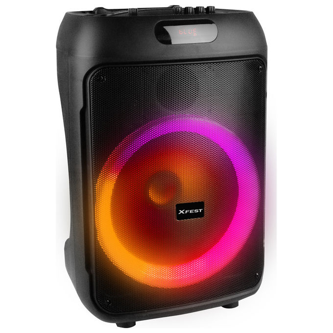 Trevi XF 380 KB Altoparlante da Festa Karaoke Wireless 50W Bluetooth TWS Batteria Microfono colore Nero