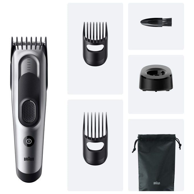Braun HC7590 Series 7 Tagliacapelli Ricaricabile 17 Lunghezze 3-35 mm Autonomia 50 min colore Nero Argento