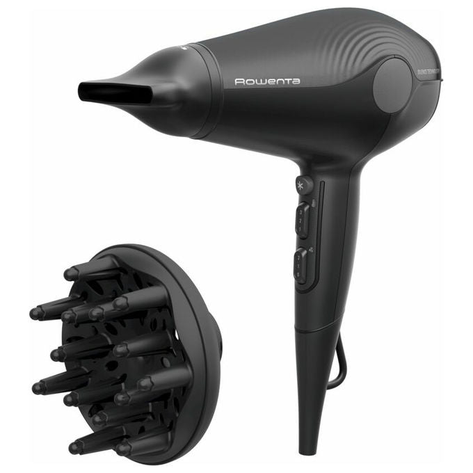 Rowenta CV6430 Ultra Silence Asciugacapelli 1800 W Funzione Ionica 2 Velocita' 3 Temperature Concentratore Diffusore colore Nero