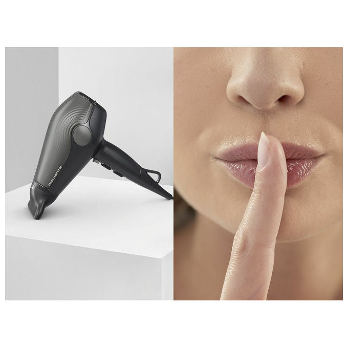 Rowenta CV6430 Ultra Silence Asciugacapelli 1800 W Funzione Ionica 2 Velocita' 3 Temperature Concentratore Diffusore colore Nero