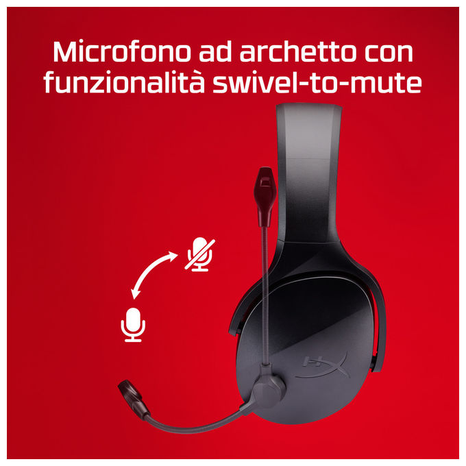 HyperX AJ0T1AA Cloud Jet Cuffie Gaming Wireless Bluetooth 5.3 2.4 GHz Driver 40 mm 25h PC PS5 PS4 Mobile colore Nero