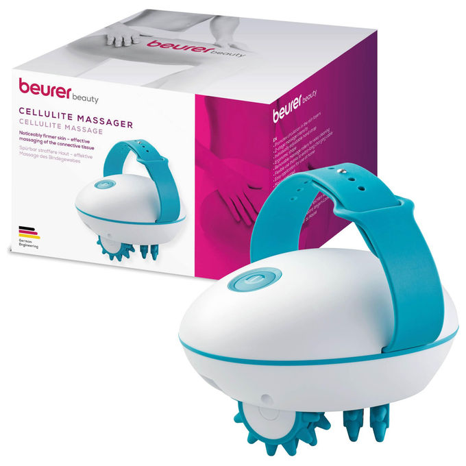 Beurer CM 51 Massaggiatore Anticellulite elettrico 2 livelli di intensita' rotelle rimovibili cinturino regolabile 12 W colore Bianco
