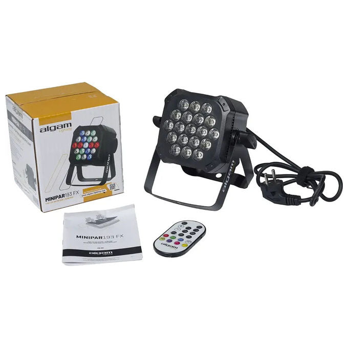 Algam Lighting MINIPAR193FX Mini Par LED 18x1W 1x3W RGB Effetti DMX Telecomando IR IP20 colore Nero