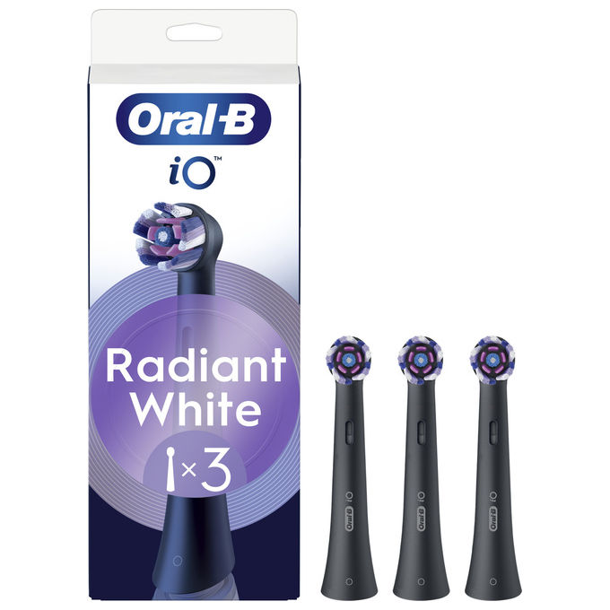 Oral-B 80782595 iO Series Radiant White Testine di Ricambio Setole Angolate 3 pz colore Nero