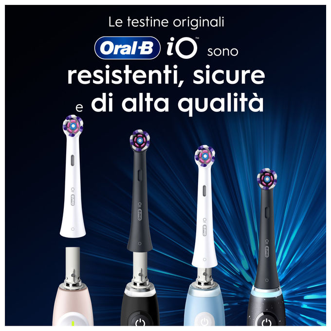 Oral-B 80782595 iO Series Radiant White Testine di Ricambio Setole Angolate 3 pz colore Nero