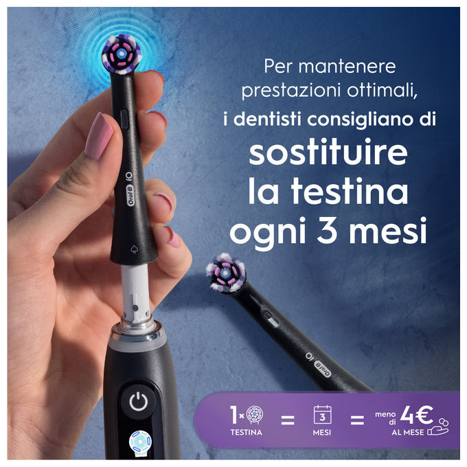 Oral-B 80782595 iO Series Radiant White Testine di Ricambio Setole Angolate 3 pz colore Nero