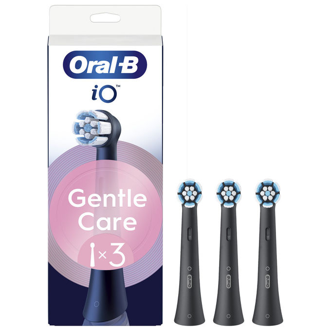 Oral-B 80782587 iO Series Gentle Care Testine di Ricambio per Spazzolino Elettrico 3 pz colore Nero